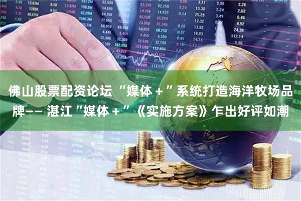 佛山股票配资论坛 “媒体＋”系统打造海洋牧场品牌—— 湛江“媒体＋”《实施方案》乍出好评如潮